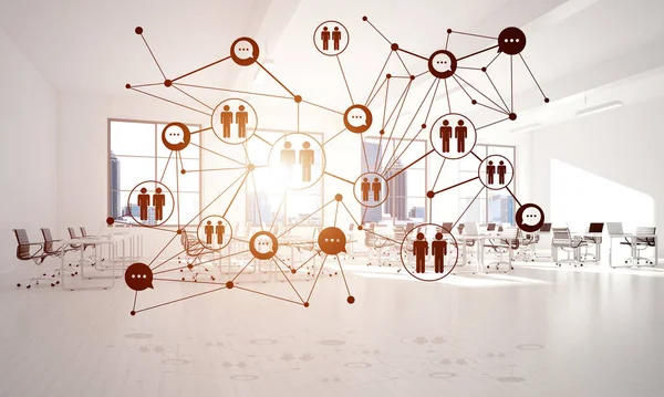 Netwerken en draadloze verbinding als concept voor effectief modern zakendoen — Stockfoto