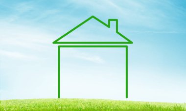 Gökyüzündeki ev manzarası