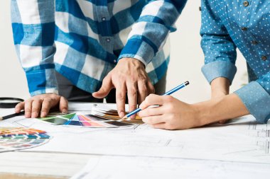 Tasarımcılar proje için renk paleti seçiyorlar