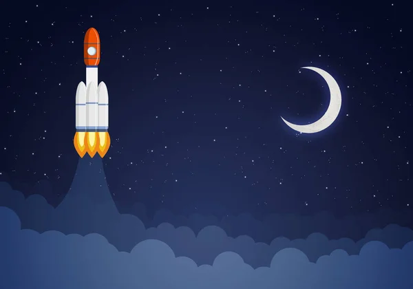 A rakéta felszáll az űrbe. — Stock Fotó