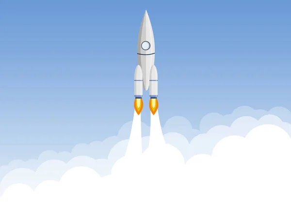 Rocket takes off into outer space — Stock Photo, Image