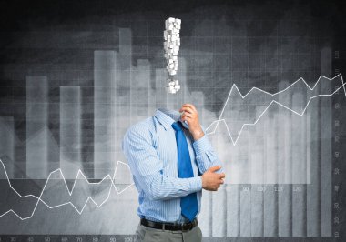 Düşünceli kafasız iş adamı