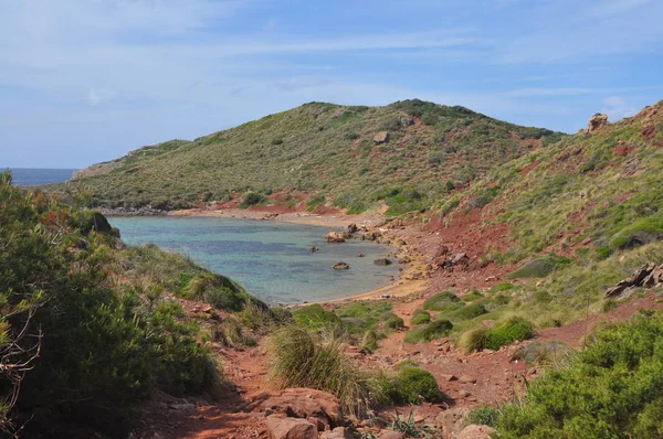 Vista Panoramica Sul Verde Paesaggio Costiero Sull Isola Spagnola Minorca — Foto Stock