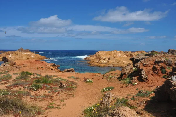 Vista Panorâmica Sobre Paisagem Costeira Ilha Espanhola Menorca Com Vista — Fotografia de Stock