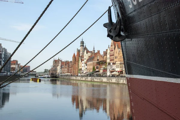 Famoso Barco Soldek Anclado Centro Ciudad Gdasnk Polonia — Foto de Stock