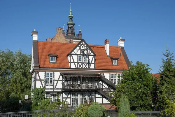 Casa Meia Madeira Gdansk Polonia — Fotografia de Stock