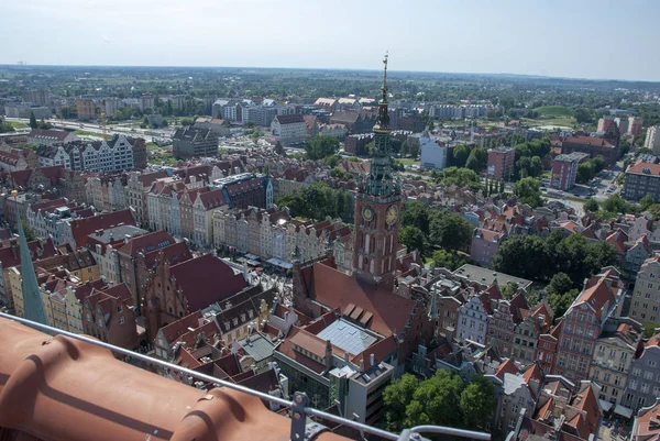 Pohled Shora Nad Město Gdaňsk Polsko — Stock fotografie
