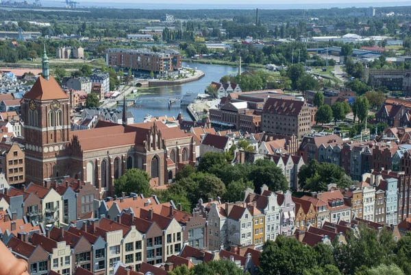 Visa Från Ovan Över Den Staden Gdansk Polen — Stockfoto