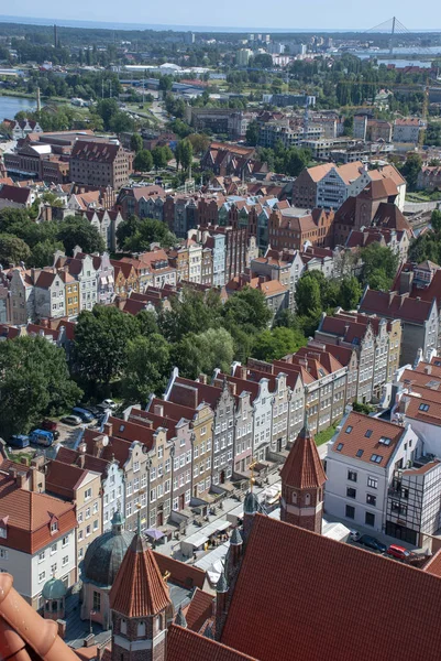 Pohled Shora Nad Město Gdaňsk Polsko — Stock fotografie