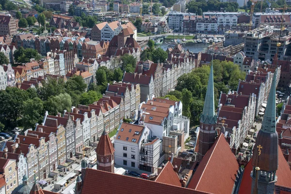 Pohled Shora Nad Město Gdaňsk Polsko — Stock fotografie