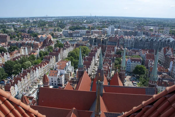 Yukarıdan Şehir Gdansk Üzerinde Polonya Görüntülemek — Stok fotoğraf