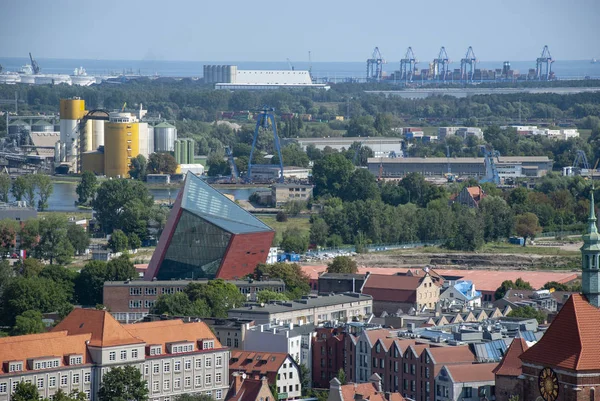 Vista Cima Sobre Cidade Gdansk Polônia — Fotografia de Stock