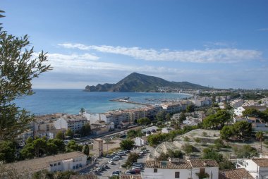 Costa Blanca, İspanya'da denize Altea evleri üzerinde görünümü
