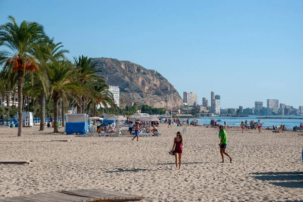 Pessoas Praia Alicante Costa Blanca Espanha — Fotografia de Stock