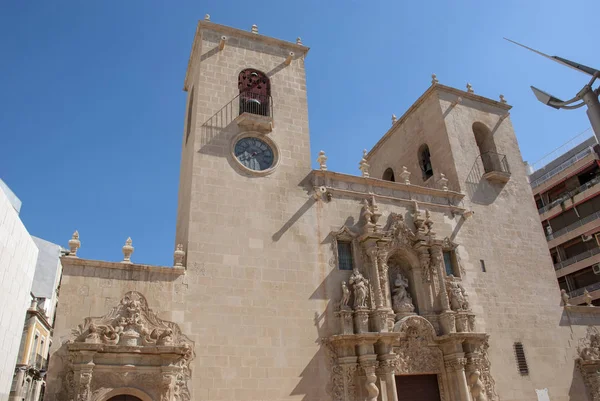 Facciata Della Cattedrale Alicante Spagna — Foto Stock