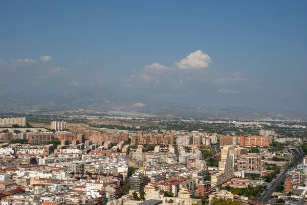 Uitzicht Vanuit Lucht Drone Buitenwijken Van Alicante Costa Blanca Spanje — Stockfoto