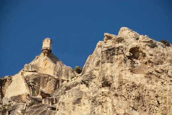 Blick Auf Das Schloss Alicante Auf Einem Berg Der Stadt — Stockfoto