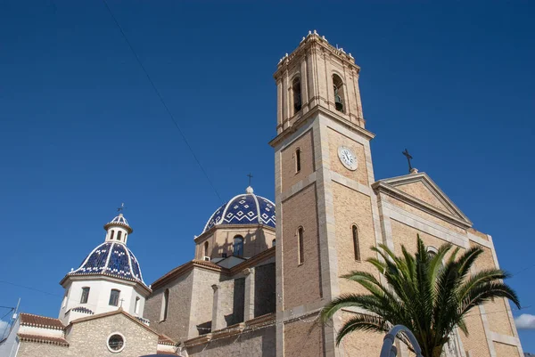 Голубые Купола Церкви Алтее Коста Бланка Испания — стоковое фото