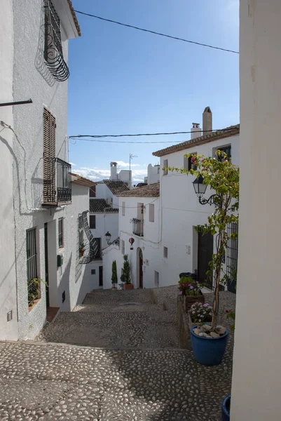 Altea Lane Houses Costa Blanca Spanyolország — Stock Fotó