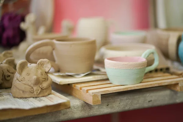 Raw Pottery Clay Pottery Workshop — Stock Photo, Image