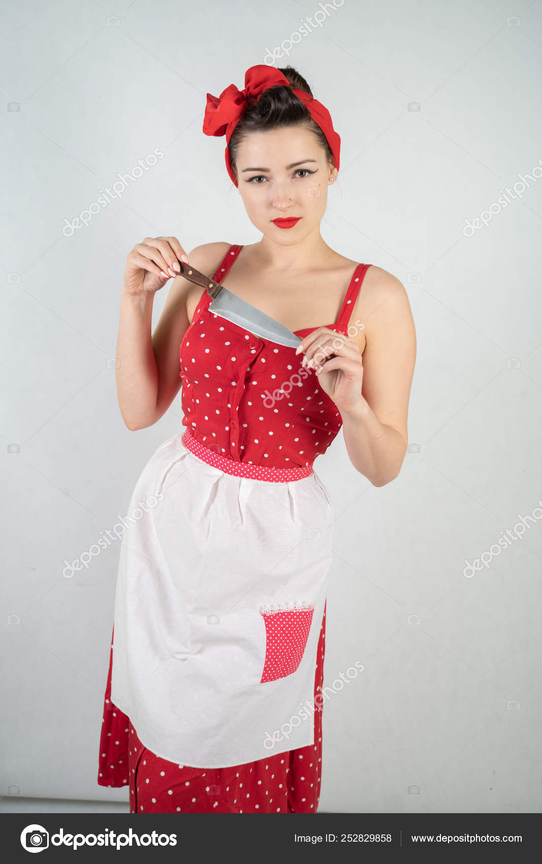 Pin Up Girl On Knife