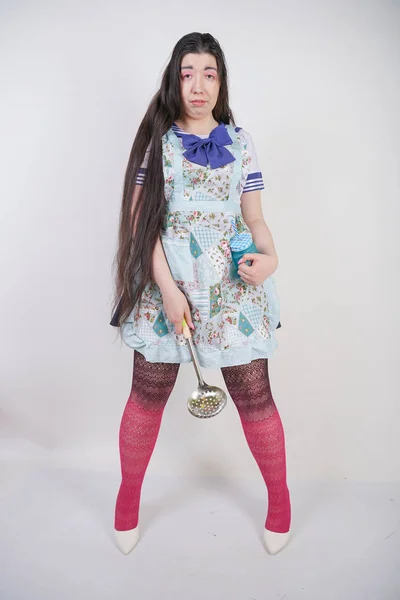 매력적인 애니메이션 유니폼 앞치마 스튜디오 — 스톡 사진