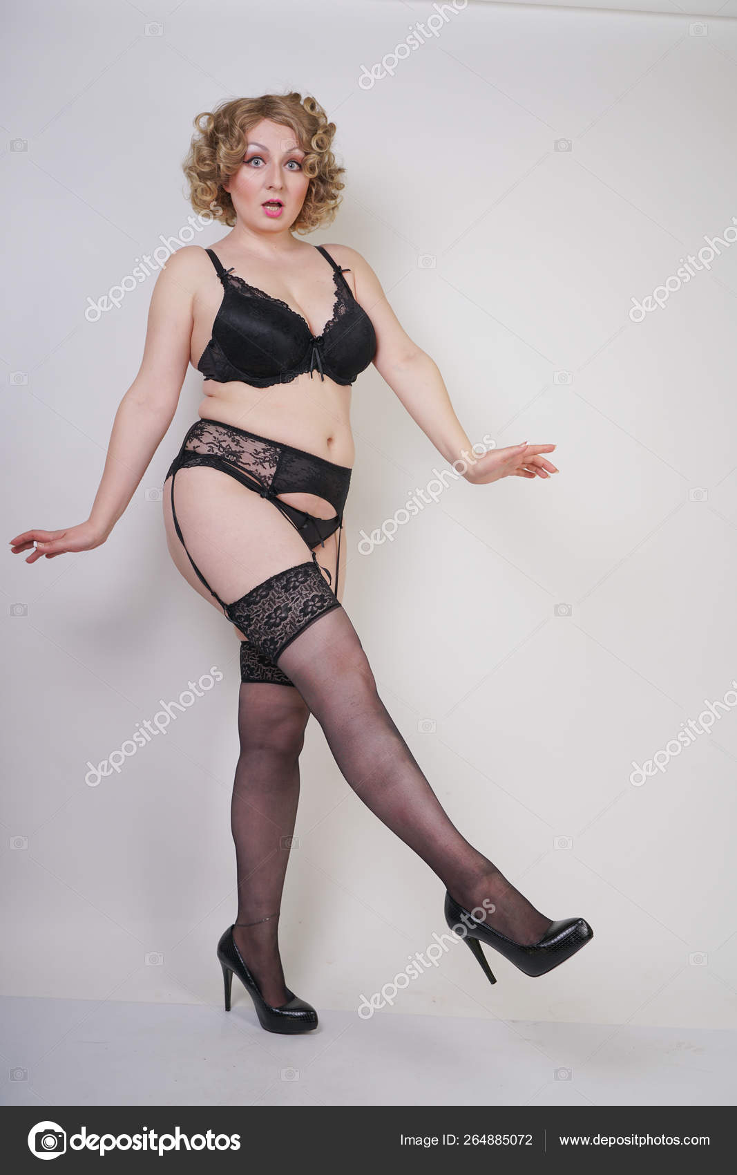 Chubby in stockings