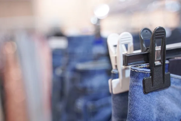 Fashionable Clothes Hanging Hangers Store Nobody — Stock Photo, Image