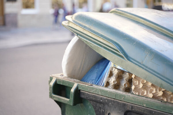 trash garbage in the city.