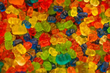 lezzetli çok renkli meyve marmelat. toplu sağlıksız parlak şekerler. farklı jöle fotoğraf yakın. şeker dükkanında lezzetli tatlılar. Kimse. 