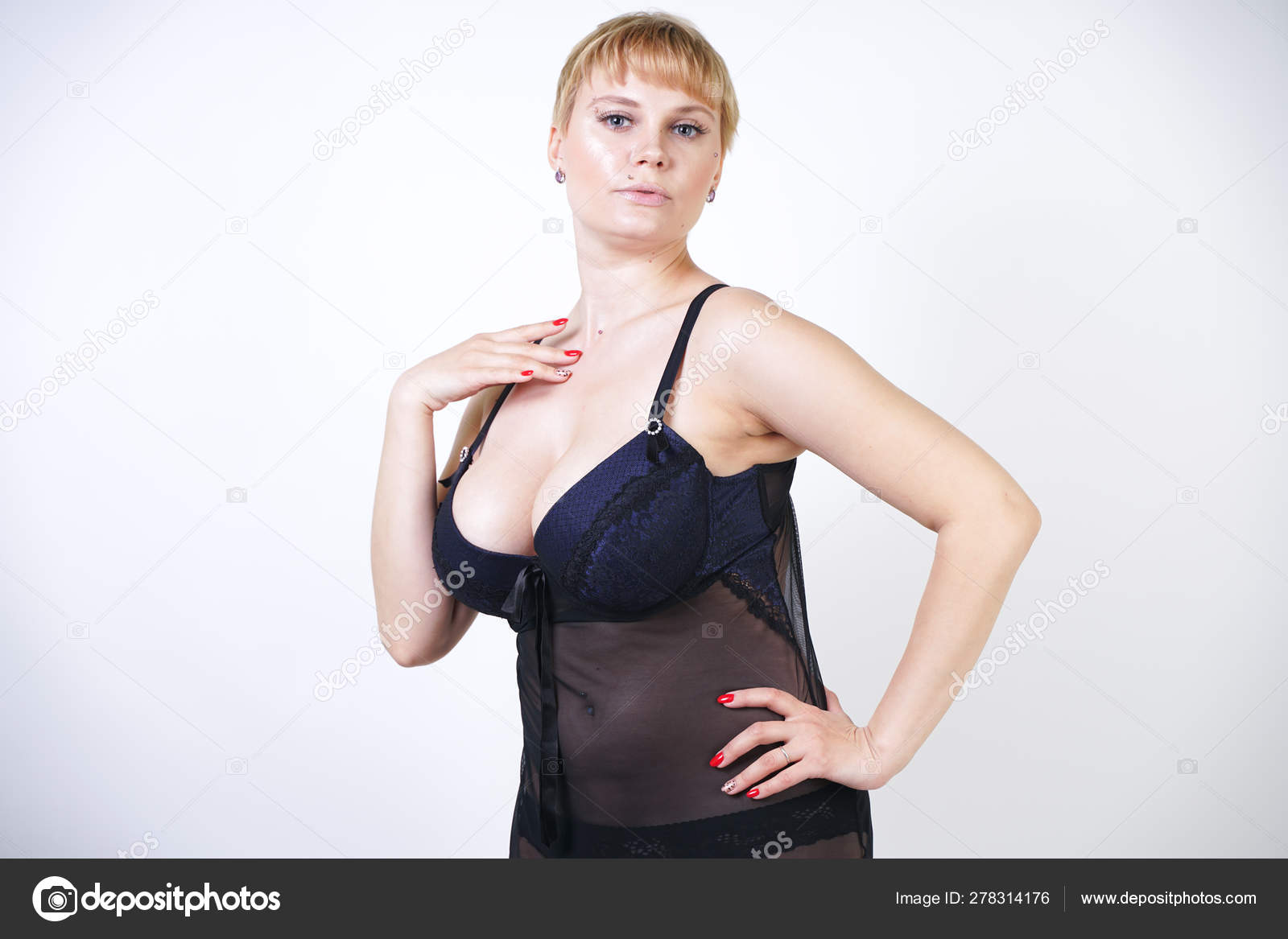 Size Adult Girl Wearing Transparent Underwear Dress Beautiful Chubby Woman Stock Photo by ©agnadevi 278314176