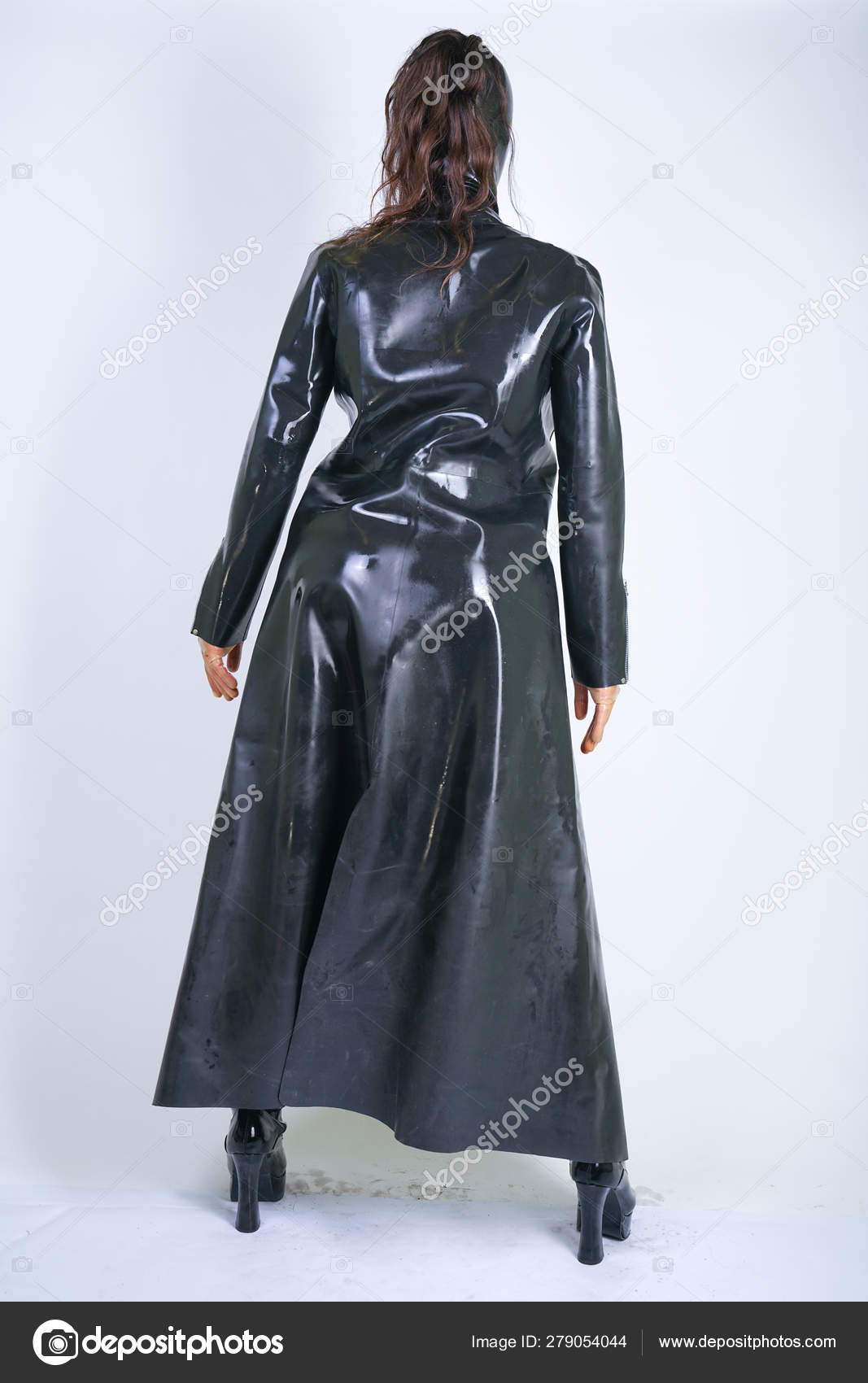 Size Woman Latex Suit Leather Boots Thick Heavy Rubber Raincoat Stock Photo  by ©agnadevi 279058378