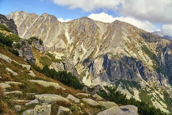 Bela Vista Panorâmica Das Montanhas High Tatras Início Outono Norte — Fotografia de Stock