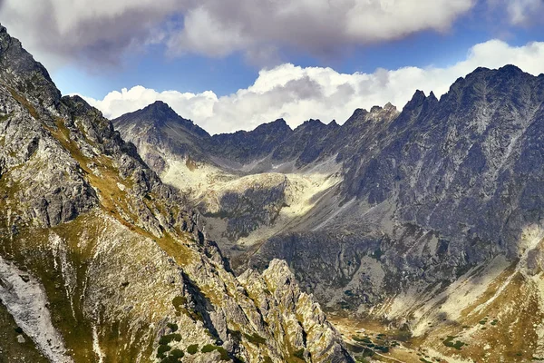 Piękną Panoramą Tatr Początku Jesieni Północnej Słowacji Predne Solisko — Zdjęcie stockowe