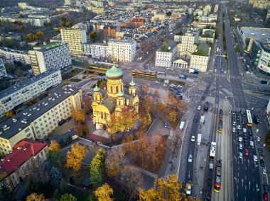 St. Mary Magdalene, dron ile DJI indeks işlem Mavic hava Varşova Katedrali için güzel panoramik havadan görünümü