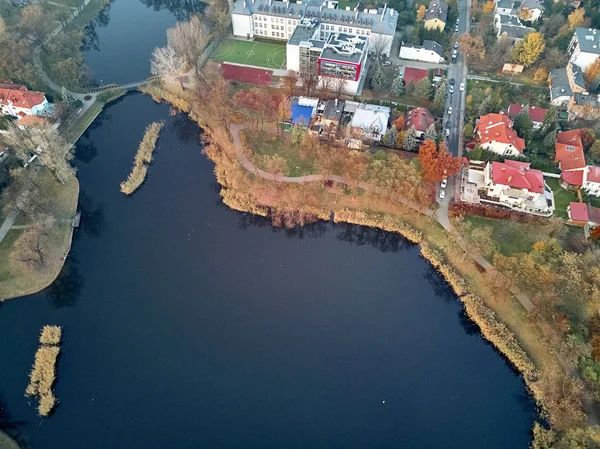 Prachtige Panoramische Luchtfoto Dron Met Het Oog Cietrzewia Vijvers Glinianki — Stockfoto