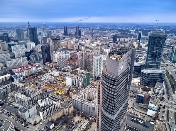 Hermosa Vista Panorámica Del Horizonte Aéreo Drone Los Rascacielos Ubicados — Foto de Stock