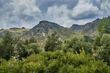 Sibiny göller Ust-Kamenogorsk şehir yolu boyunca bozkır ve taş dağların güzel manzara (Ru: Sibinskiye Ozora: Sadyrkol, Tortkara, Shalkar, Korzhynkol), Doğu Kazakistan