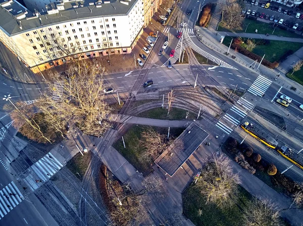 Варшава Листопада 2018 Красивий Панорамний Повітряних Drone Подання Центру Варшави — стокове фото