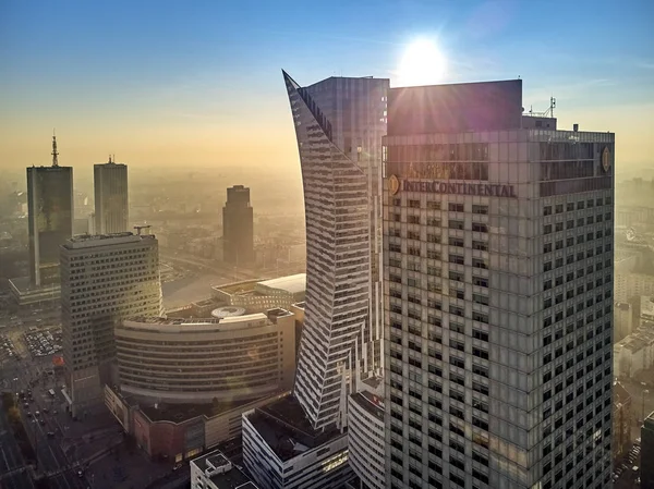 Warsaw Polonia Diciembre 2018 Hermosa Vista Panorámica Centro Varsovia Zlota — Foto de Stock