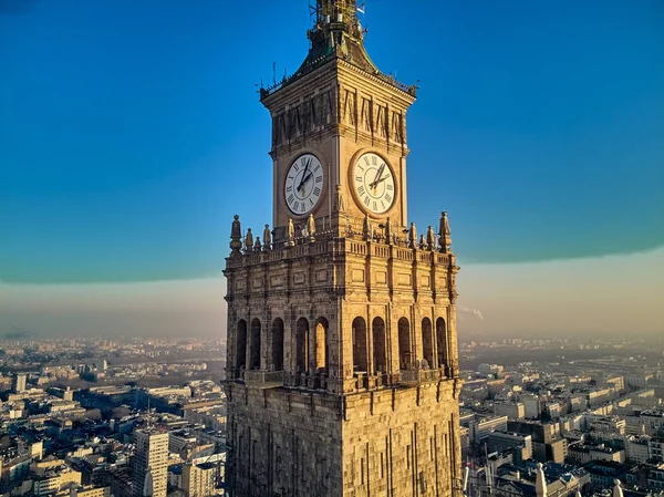 Varşova Polonya Aralık 2018 Güzel Panoramik Hava Dron Görünümüne Merkezi — Stok fotoğraf