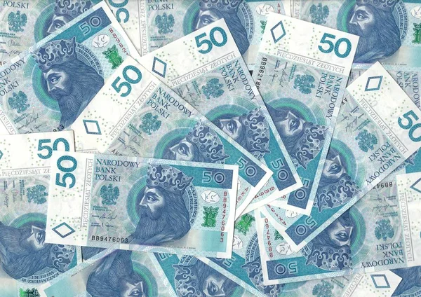 Polska Zloty Polska Valutan Pln Räkningar Sedlar Ansikte Värde Pln — Stockfoto