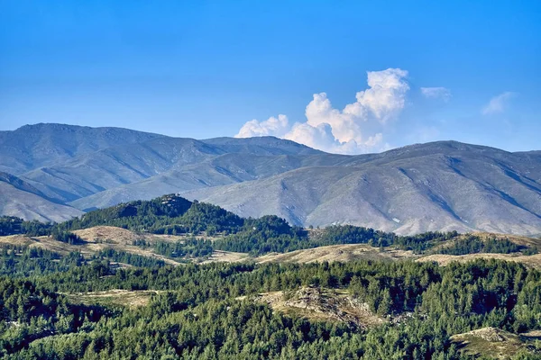 Hermosa Vista Panorámica Del Verano Aéreo Atardecer Las Montañas Bukhtarma —  Fotos de Stock