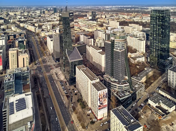 Панорамный Воздушный Дрон Видом Панорамный Город Современного Warsaw City Pkin — стоковое фото