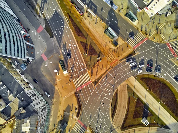 Wunderschöner Panoramischer Drohnenblick Auf Das Panorama Der Modernen Stadt Warschau — Stockfoto