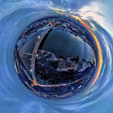 Varşova, Polonya - 24 Şubat 2019: Güzel panoramik hava dron görünümü 