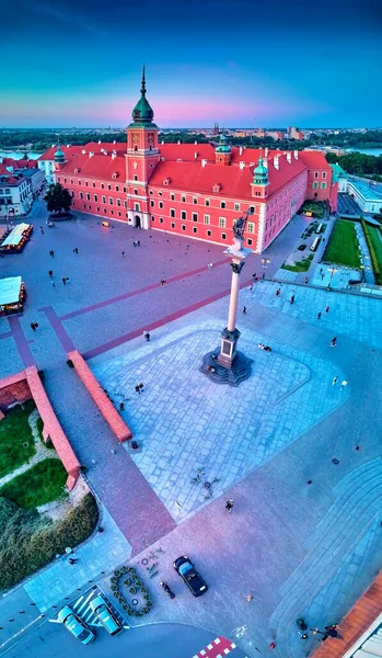 Gyönyörű Panorámás Drón Kilátás Varsó Óvárosára Stare Miasto Legrégebbi Kerület — Stock Fotó