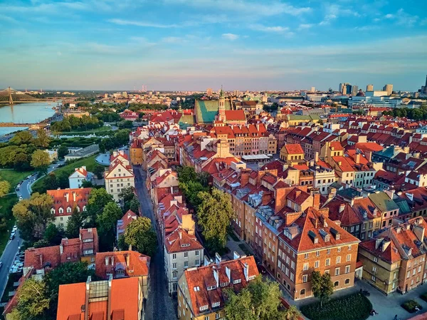 Krásný Panoramatický Výhled Staré Varšavské Město Stare Miasto Nejstarší Varšavská — Stock fotografie