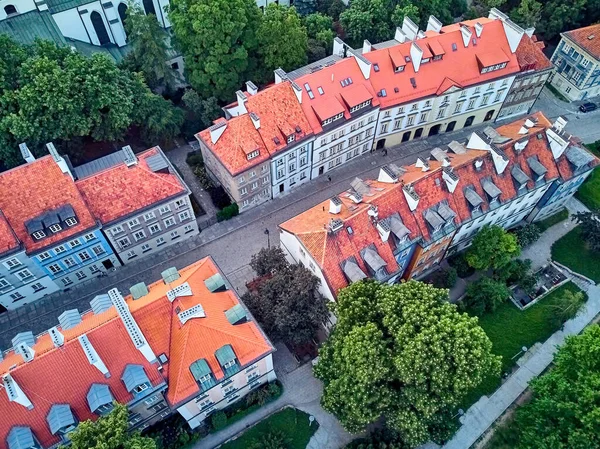 Piękny Panoramiczny Widok Stare Miasto Najstarszą Dzielnicę Warszawy Xiii Wiek — Zdjęcie stockowe