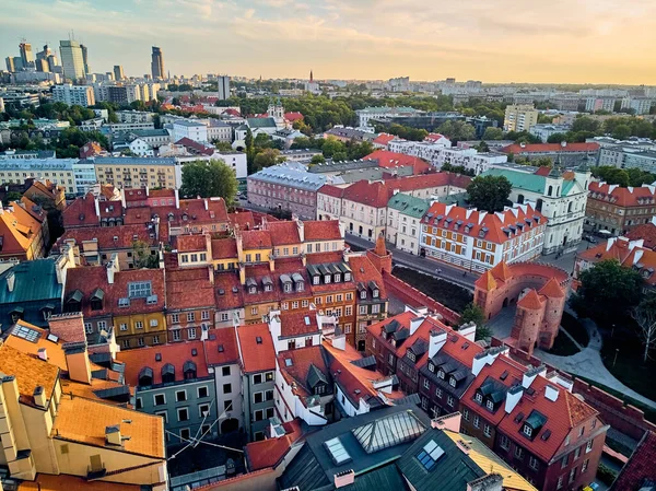 Krásný Panoramatický Výhled Staré Varšavské Město Stare Miasto Nejstarší Varšavská — Stock fotografie